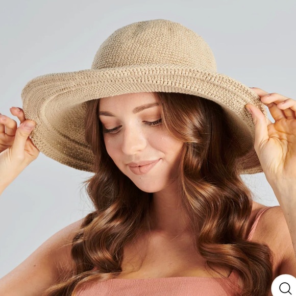 San Diego Hat Company's Original Cotton Crochet Large Brim Hat - Picture 1 of 12
